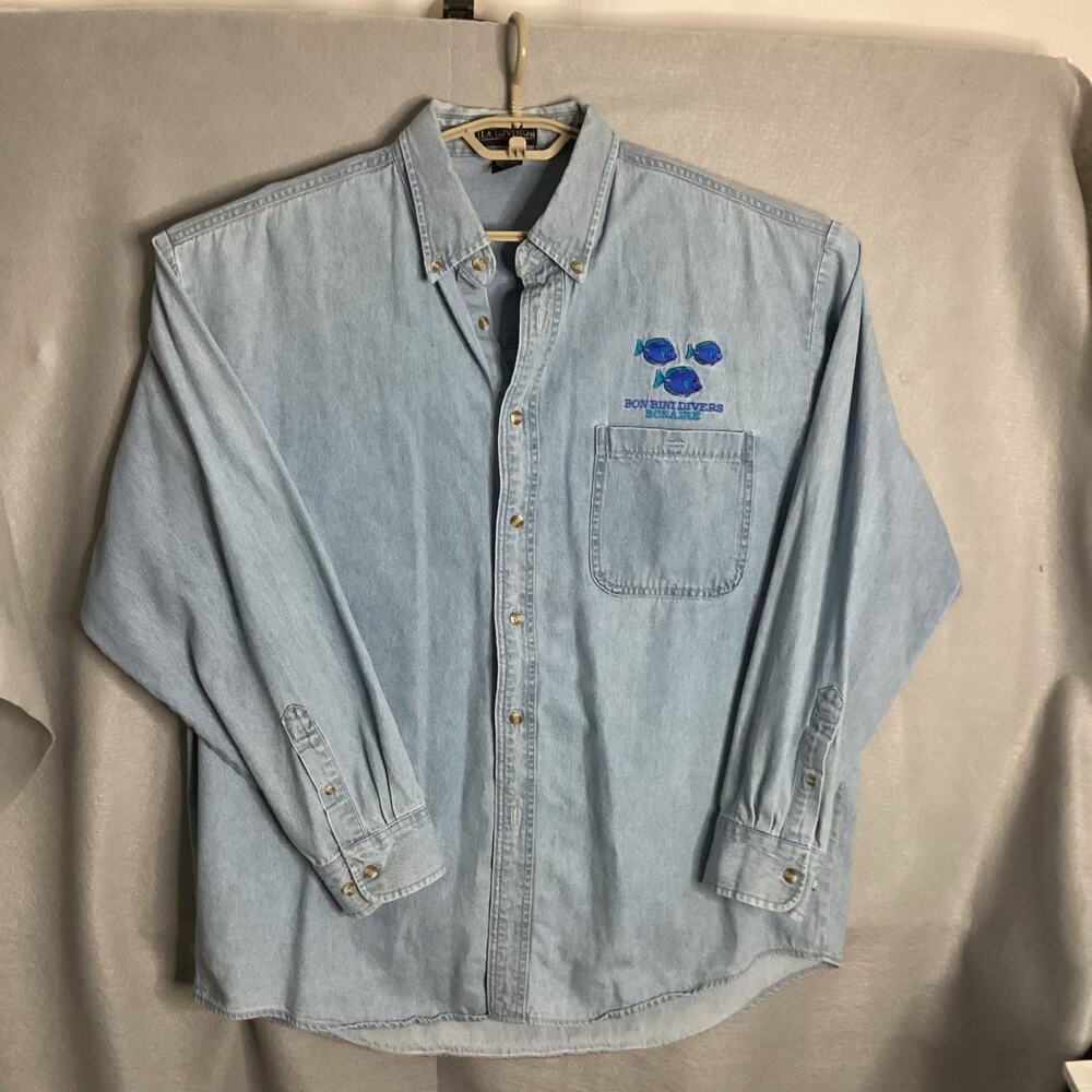 La Loving Chambray Denim Shirt XL – Bon Bini Divers Bonaire Embroidery